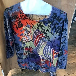 Zebra with sequins sweater